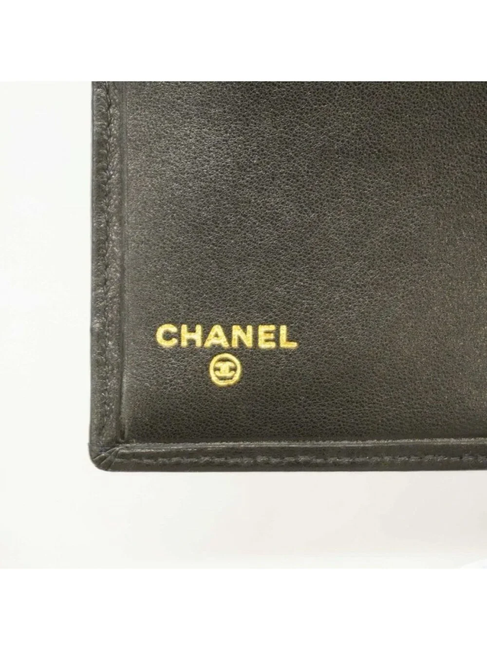 Chanel Wallet Bicolor Leather Black Gold